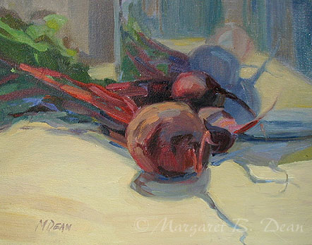 Beet Reflections Painting by Margaret Dean